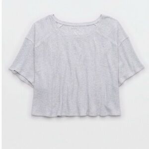 Aerie Heather Gray cropped Waffle T-shirt